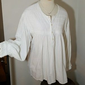 The J. Peterman Company white cotton blouse